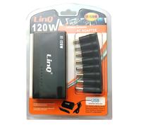 ADAPTADOR CARGADOR UNIVERSAL 120W ORDENADORES PORTATILES USB RED 8 CLAVIJAS