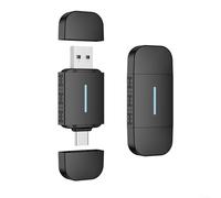 Adaptador CarPlay inalámbrico 2 en 1, adaptador automático inalámbrico CarPlay-Android con BT 5.2 y 5G WiFi, puertos USB-C y USB-A duales para smartphone sin costuras