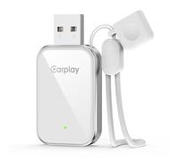 Adaptador CarPlay Inalámbrico para Apple iPhone - Convierte Car Play Cableado a Inalámbrico, USB-A/C Plug & Play, Bluetooth Estable, Wireless CarPlay Adapter para iPhone iOS 10+ y Coches 2016+, Blanco