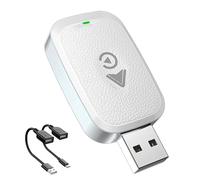 Adaptador CarPlay Inalámbrico para Fiat E-Doblò 2023 2024 2025, Adaptador Inalámbrico Carplay y Android Auto, Plug and Play Adaptador Bluetooth,White