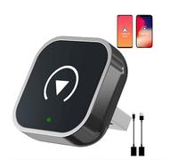 Adaptador CarPlay Inalámbrico para iPhone iOS 10+ & Android Auto, Convertidor de Cableado a Inalámbrico, Plug and Play USB/Type-C Wireless Carplay, Mini y Estable, Compatible con Coches Desde 2016