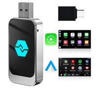 Adaptador Carplay Inalámbrico y Android Auto Inalámbrico, Convierte Android Auto/Carplay por Cable a Inalámbrico, Type-C y USB, Plug and Play para iOS 10+/Android 11+