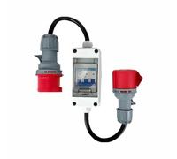Adaptador CEE de 32 A a 16 A, IP44, 400 V, corriente de alta potencia de 3 fases, 5 polos, para caravanas, autocaravanas, obras