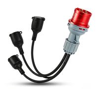 Adaptador CEE de 400 V, Adaptador Enchufe de 5 pines 16 A, 3 x 230 V, cable enchufe CEE IP44 para camping, resistente al aceite y al frío, para caravanas, industrias y agricultura, exteriores