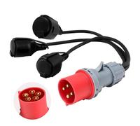 Adaptador CEE GOEDCH: enchufe Schuko, conector resistente, conector industrial 16A/400V con cable de goma de 0,5M, talleres - accesorios convertidor de voltaje 32A 220V