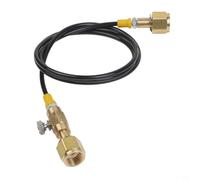 Adaptador CGA320 a CGA320 para máquina de soda, conector de tanque de latón con manguera de 60 pulgadas y válvula de desgasificación, compatible con SodaStream y