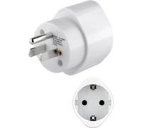 Adaptador clavija red eléctrica de varios paises a schuko blanco 4535