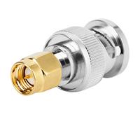 Adaptador coaxial de RF de 2 piezas BNC macho a SMA hembra, adaptador coaxial de baja pérdida para antenas RF, dispositivos LAN inalámbricos, cable coaxial, WiFi, jamón o radios de mano, escáner