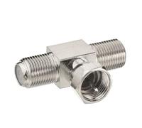 Adaptador Coaxial F hembra a doble F hembra, T, divisor de 3 vías, conector en forma de T for antena de vídeo de TV(FJ-2FK x1)