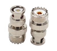 Adaptador coaxial RF BNC macho a UHF SO239 hembra duradero. Cabezal convertidor RF fiable para ingenieros y profesionales.