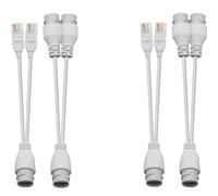 Adaptador combinador divisor Ethernet PoE: BesCable - Kit convertidor de alimentación a través de Ethernet RJ45 impermeable para cámara IP, funciona con 2 cámaras en 1 cable de red - 2 juegos