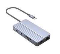 Adaptador compacto tipo C USB C a HDTV con HDTV 4K USB 3.0 Ethernet de 3,5 mm y adaptador de expansión de almacenamiento