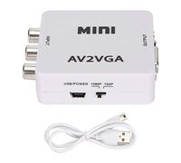 Adaptador Compuesto de AV a VGA 480P, Convertidor Mini VGA a Video, Resoluci¨®n Autom¨¢tica HDMI 480P, Decodificador de TV Audio TV a PC Video Converter