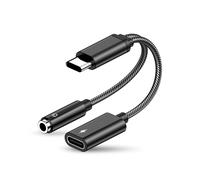 Adaptador con garantía de servicio al cliente para Samsung A53, aluminio negro oscuro con diseño moderno y portátil, ofrece carga rápida de 60 W