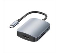 Adaptador concentrador USB C 6 en 1 tipo C 3.0 a tarjeta SD TF compatible con PD, cargador rápido, divisor, estación de acoplamiento USB