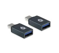 Adaptador Conceptronic USB-C Macho > USB-A Hembra Pack 2 Negro