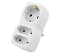 Adaptador Conector 1 x Protección de Contacto/2 x Euro, McVoice - , Color Blanco