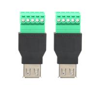 Adaptador conector tipo enchufable para puertos USB 2.0A macho y hembra, bloque de terminales blindado con tornillo y perno, adaptador para extender