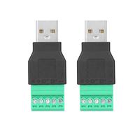 Adaptador conector tipo enchufable para puertos USB 2.0A macho y hembra, bloque de terminales blindado con tornillo y perno, adaptador para extender