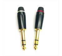 Adaptador conversor de conector hembra balanceado de 3,5 mm a conector macho TRS de 1/4" y 6,35 mm, chapado en oro de alta fidelidad