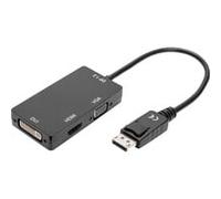 Adaptador/convertidor 3 en 1 DisplayPort > DisplayPort + HDMI + DVI + VGA negro
