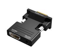 Adaptador convertidor compatible con HDMI a VGA con Cable de Audio de 3,5mm para PC, portátil, TV Box, proyector, convertidor HDTV hembra a Vga macho HDMI to VGA