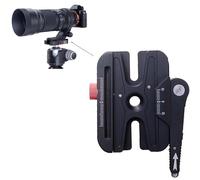 Adaptador convertidor de abrazadera de palanca larga de bloqueo rápido totalmente metálico con perilla afinada, compatible con placa Manfrotto 200PL y placa de liberación rápida Arca-Swiss Fit y