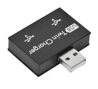 Adaptador convertidor de cargador USB 2.0 macho a 2 puertos USB duales (negro) XIA