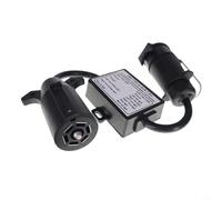 Adaptador convertidor de luz de remolque a la UE para vehículo de 7 vías a 7 pines europeos, carcasa ABS con cubierta de resorte para caravana, remolque de barco, portabicicletas, color negro