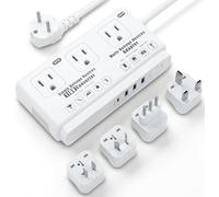 Adaptador convertidor de voltaje de 220 V a 110 V: transformador de enchufe de regleta de viaje internacional de Estados Unidos a Europa, secador de pelo eléctrico de 2000 W, convertidores de salida