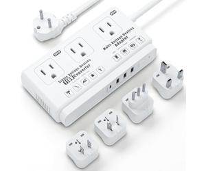 Adaptador convertidor de voltaje de 220 V a 110 V: transformador de enchufe de regleta de viaje internacional de Estados Unidos a Europa, secador de pelo eléctrico de 2000 W, convertidores de salida