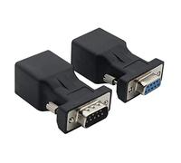 Adaptador convertidor Extensor VGA Cat5/Cat6/RJ45, DB9 9 Pines VGA Macho a RJ45 Hembra, 2 Unidades