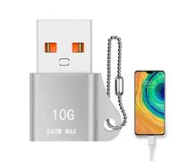 Adaptador convertidor USB a tipo C | Llavero 10 Gbits/240 W PD Adaptador de carga rápida | Convertidor de aleación de aluminio para teléfonos móviles, tabletas, ordenadores portátiles, videocámaras