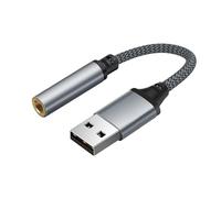 Adaptador convertidor USB - Conector de 3,5 mm Cable de tarjeta de audio estéreo externo para ordenadores portátiles Auriculares de sobremesa Grabación de transmisión Dispositivos multimedia Conexión