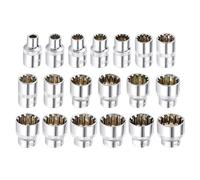 Adaptador corto de cabeza de espejo de 12 puntos de 3/8 pulgadas para llave de carraca, construcción de acero al cromo vanadio (15 mm)