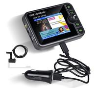 Adaptador Dab/Dab+ para Coche - Pantalla LCD de 2,4 Pulgadas con Transmisor FM y Bluetooth - Entrada AUX y Lector de MP3 con Tarjeta TF - Función de Escaneo Automático y Service Following