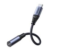 Adaptador DAC USB-C a mini jack de 3,5 mm negro