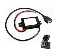 Adaptador DC-DC Step Down 12V a 5V 3A - Convertidor Regulador de Voltaje con Salida USB - Módulo Reductor Impermeable Antigolpes con Protección - Cables de Conexión para Coche Equipos Industriales