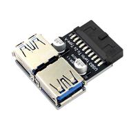 Adaptador de 19 pines a doble USB 3.0/3.1, convertidor de 19P/20P a doble conector frontal hembra tipo A.