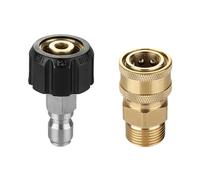 Adaptador de 2 piezas para lavadora de alta presión, adaptador M22, conexión rápida, adaptador de pistola de alta presión, conector de manguera de 1/4 pulgadas