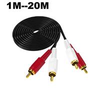 Adaptador de 2 RCA macho a 2 RCA macho, cable de audio y vídeo AV AUX para altavoces estéreo Hi-Fi, portátiles, DVD, TV y teléfonos.