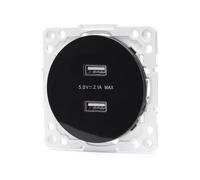 Adaptador de 2 Tomas USB, Compatible con estándares Europeos, Color Negro, Ideal para Cargar Dispositivos electrónicos y conectar periféricos.