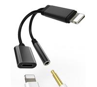 Adaptador de 3,5 mm Jack Auriculares Rápida Carga para iPhone 2 en 1 Accesorios Aux Cable Auriculares Divisor Lightning Auriculares Conector para Apple 14 13 12 11 Pro Max 7 8 Plus X XR para iPad Air