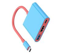 Adaptador de 3 puertos tipo C para salida de video 4K60hz USB 3.0 5Gbps y PD100W transferencia rápida de datos