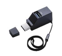 Adaptador de 3 puertos USB tipo C, diseño fácil y eficiente, protección contra sobrecorriente, dispositivos externos, concentrador USB C intercambiable en caliente