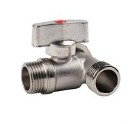 Adaptador de 3 vías de grado de fontanería para divisor de distribución de agua fría con válvulas de cierre, latón plateado, 2.5 x 2.1 x 1.77 pulgadas para grifo de isla de cocina, fregadero, baño
