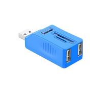 Adaptador de 5 puertos USB 3.0 / USB 2.0 + tipo C, lector de tarjetas, enchufe directo, convertidor de múltiples puertos, extensión de lectura rápida de datos portátil