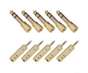 Adaptador de 6,35 mm a 3,5 mm para transferencia de señal de audio entre equipo de audio profesional y dispositivos de reproducción de nivel de consumidor (A)
