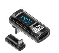Adaptador de 90 grados, Adaptador USB tipo C | Adaptador de pantalla digital macho hembra de 140 W - Conector de carga de 40 Gb/s, probador de medidor de potencia para tableta y teléfono