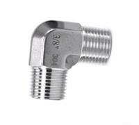 Adaptador de acero inoxidable para lavadora a presión de codo de 90 grados, conector de tubo en ángulo recto con rosca interna externa para unión de manguera de alta presión (3/8)